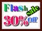 30% off flash sale 3d text illustration in the brown fram.