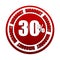 30 percentages discount 3d red circle label