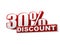 30 percentages discount red white banner - letters and block