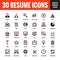 30 resume creative vector icons based on modular system. Set of 30 business concept vector icons.