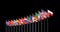 The 30 waving Flags of NATO Countries - North Atlantic Treaty. Isolated on black background  - 3D illustration