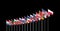 The 30 waving Flags of NATO Countries - North Atlantic Treaty. Isolated on black background  - 3D illustration