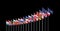 The 30 waving Flags of NATO Countries - North Atlantic Treaty. Isolated on black background  - 3D illustration