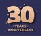 30 year anniversary logo number. Gold vector 30th corporate anniversary