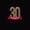 30 year Anniversary Luxury Gold Black Logo Vector Template Design Illustration