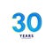 30 Years Excellent Anniversary Celebration Blue Dash Vector Template Design Illustration