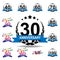 30 years multicolored icon . Set of anniversary illustration icons. Signs, symbols can be used for web, logo, mobile app, UI, UX