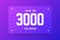 3000 followers illustration in gradient violet style.