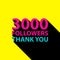 3000 followers, Thank You card template for social networks, promotion and advertising.