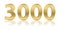 3000 golden number with reflection, vector illustration