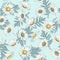 308_Daisy chamomile field meadow spring summer flowers seamless pattern