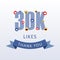 30K Likes Thank you number with emoji and heart- social media gratitude ecard