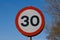 30mph speed sign