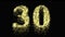 30th number gold firework night sparkle - video animation