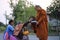 31 Jan 2020, Nong Khai, Thailand. Buddhist make merit in the morning.