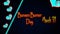 31 March, Bunsen Burner Day, Neon Text Effect on bricks Background