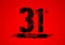 31 years anniversary celebration logotype on red background, 31th birthday logo, 31 number, anniversary year banner, anniversary
