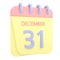 31st December 3D calendar icon