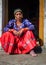 31st January 2023, Tehri Garhwal, Uttarakhand, India. A native garhwali woman dressed in a traditional garhwali attire in a