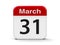 31st March Calendar