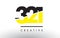 321 Black and Yellow Number Logo Design.