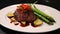 32k Uhd Beef Steak With Asparagus And Potatoes In Dramatic Chiaroscuro Style