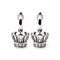 32k Uhd Sterling Silver Crown Hoop Earrings With Diamonds