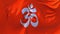 337. Hindu Symbol Om Flag Waving in Wind Continuous Seamless Loop Background.