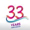 33rd Years Anniversary celebration logo, birthday vector design