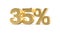 35 Gold percent 3d rendering red metal discount