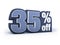 35% off denim styled discount price sign