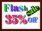 35% off flash sale 3d text illustration in the brown fram.