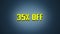 35 percent off discount sale, neon glitch banner on black background.