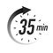 35 timer minutes symbol black style