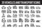 35 Vehicle and transport outline icons sign and symbols