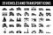 35 Vehicle and transport solid icons sign and symbols.