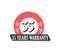 35 Warranty Redish Grey logo icon button stamp vector