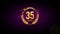 35 years Anniversary Laurel Wreath Gold Dust Reveal On Purple Waves Grainy