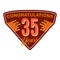 35 years congratulations Anniversary Logo Template. Wedding badge in flat modern style. Birthday anniversary label