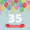 35 years selebration. Happy Birthday greeting card