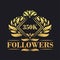 350K Followers celebration design. Luxurious 350K Followers logo for social media followers