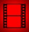 35mm movie Film in red light