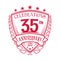 35th shield anniversary logo. 35th vector and illustration.