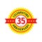 35th years anniversary badge logo design.