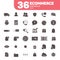 36 Ecommerce Icons Pack #2, Solid E-Commerce Icons