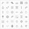 36 Editable Vector Line Icons and Modern Symbols of files, archive, entertainment, garments, undergarments