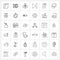 36 Editable Vector Line Icons and Modern Symbols of spoon, food, bulb, stop, play