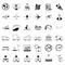 36 Icons. Delivery Shopping and Ecommerce Logistics Set of outline vector icon. Includes such as Air Freight, Sea Freight, Online
