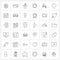 36 Interface Line Icon Set of modern symbols on ball, badminton, Christmas, weather, summer