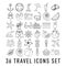 36 Travel Icons Vector Set, Great for All Purposes like Print Web or Mobile Apps Collection